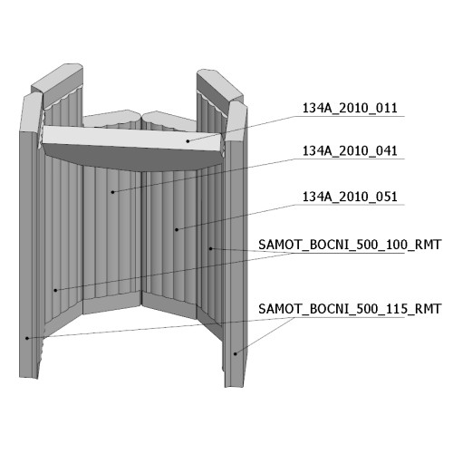 Šamotová komora komplet SORIA 